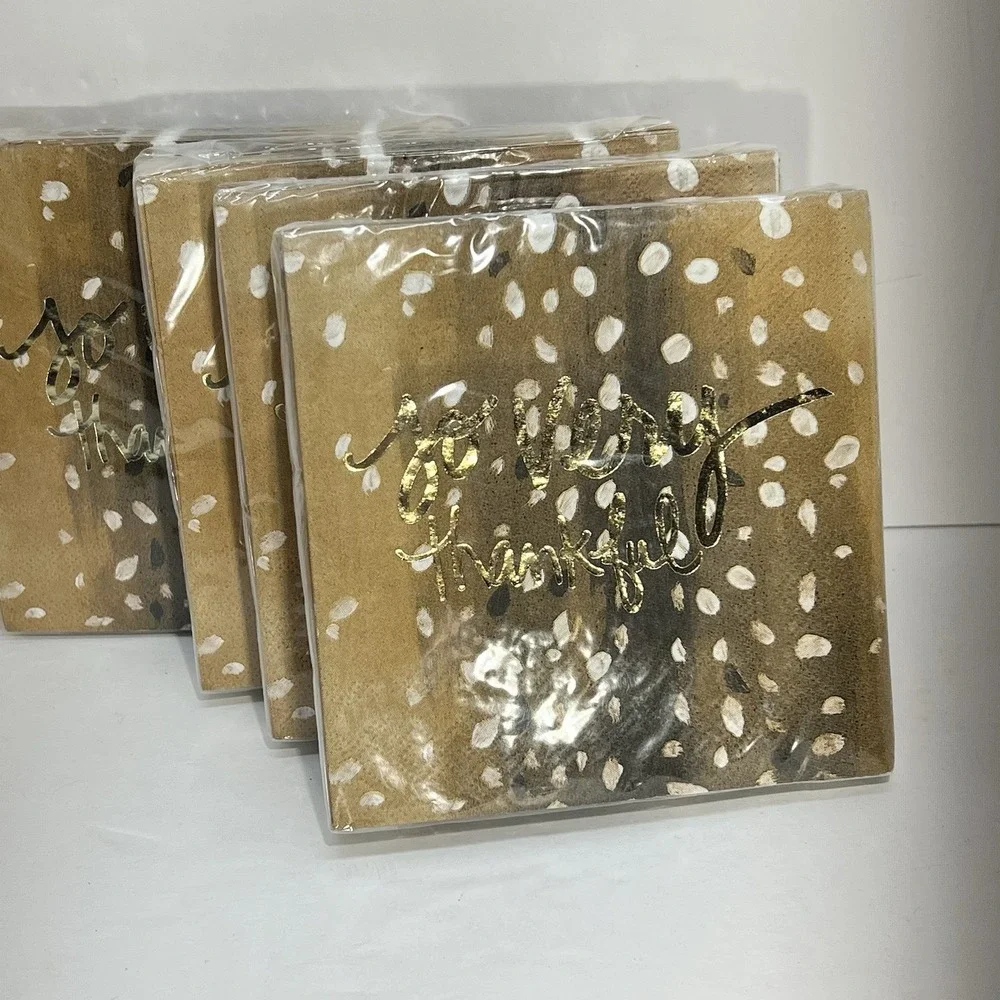 So Very Thankful Deer Animal PrintPaper Party‎ Napkins 4 Packs 20ct Each